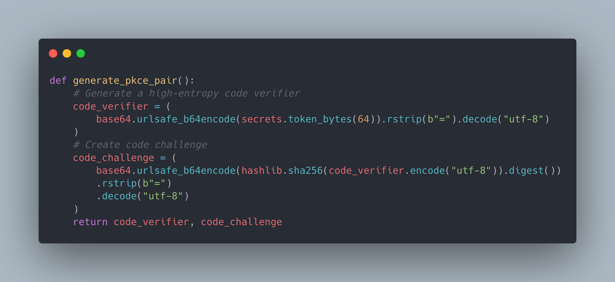 Using Python to perform a PKCE exchange