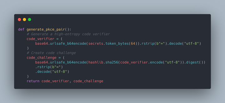 Using Python to perform a PKCE exchange